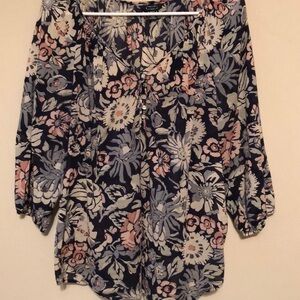 Chaps peasant blouse. Pink/blue. Sm